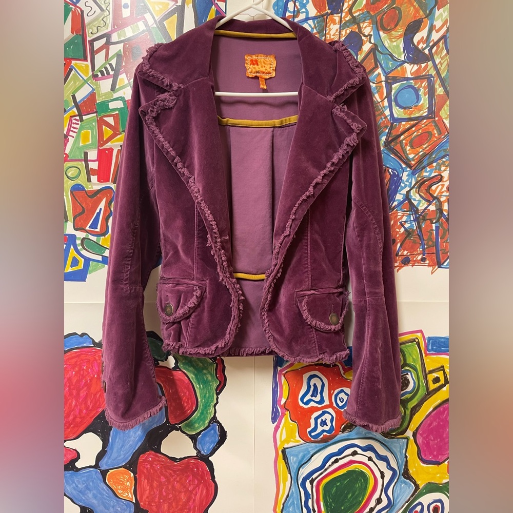 Twill Twenty Two Purple Velvet Jacket